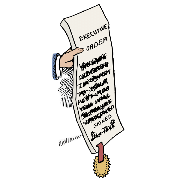 A drawing of an executive order